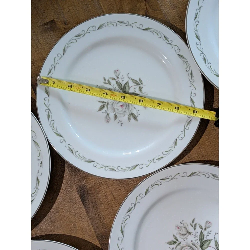 Vintage Romance Diamond China White Rose 9